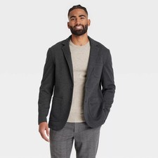 Men Comfort Wear Knit Blazer - Goodfellow  Co Charcoal Gray S
