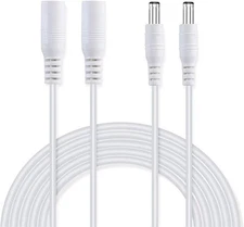 2 Pack Power Extension Cable 12Ft 2.1Mm X 5.5Mm Compatible with DC 5V 12V 24V fo