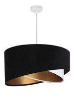 HäNgeleuchte Schwarz Weiß Gold Stoff Velours Optik Ø50Cm Schlafzimmer HäNgelampe