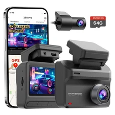 Dash Cam Front and Rear, 4K+1080P Car On-Dash Mounted Cameras, Dashcam Includ...