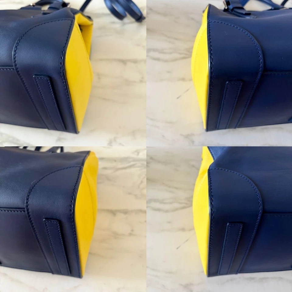 Bolso de cuero Ralph Lauren Ricky 2 vías azul amarillo de JAPÓN Foto 4 de 4