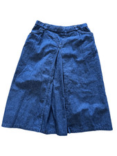 Roberto Orsini Vintage 90s blue jean denim midi skirt widows peak 100 cotton si