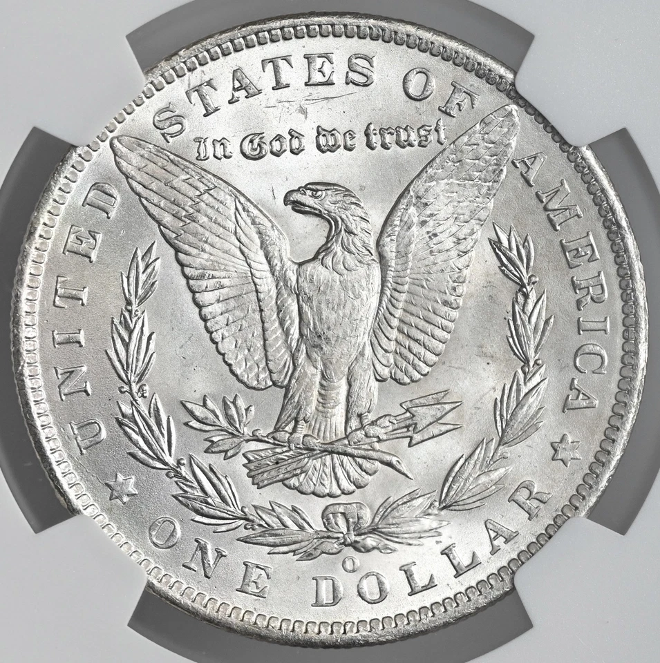 Dólar de plata Morgan 1885-O $1 "como nuevo de Nueva Orleans" NGC MS63 #8675097-015 Foto 3 de 4