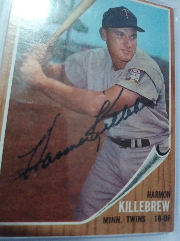 Rare 1962 HARMON KILLEBREW Signed Topps Card-HOF-MINNESOTA TWINS-PSA - Image 2 of 4