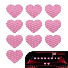 10 PCS Car Heart Vinyl Sticker, Reflective Night Safety  Anti-Scratch