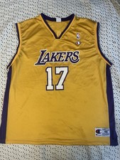 Rare Vintage Champion NBA Los Angeles Lakers Rick Fox Basketball Jersey SZ 48 XL