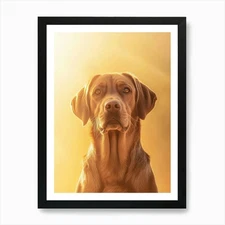 Golden Retriever. Generated AI. Art Framed Wall Art Poster Canvas Print Picture