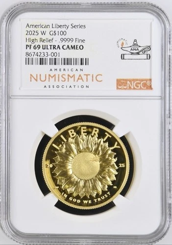 2025 W Gold Proof American Liberty $100 NGC PF69 Oklahoma City ANA SHOW