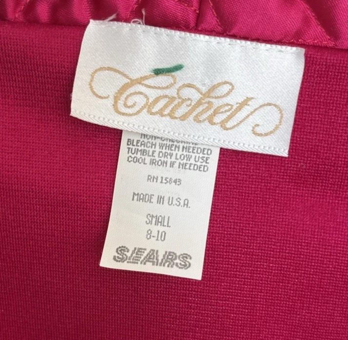 Bata envolvente vintage Sears Cachet para mujer S maxi salón estilo Gemma LEER Foto 4 de 4
