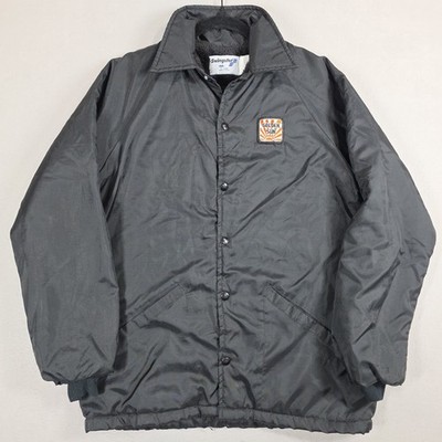 Vintage Swingster Golden Sun Feeds Lined Jacket Men's Medium Black Farming Snaps