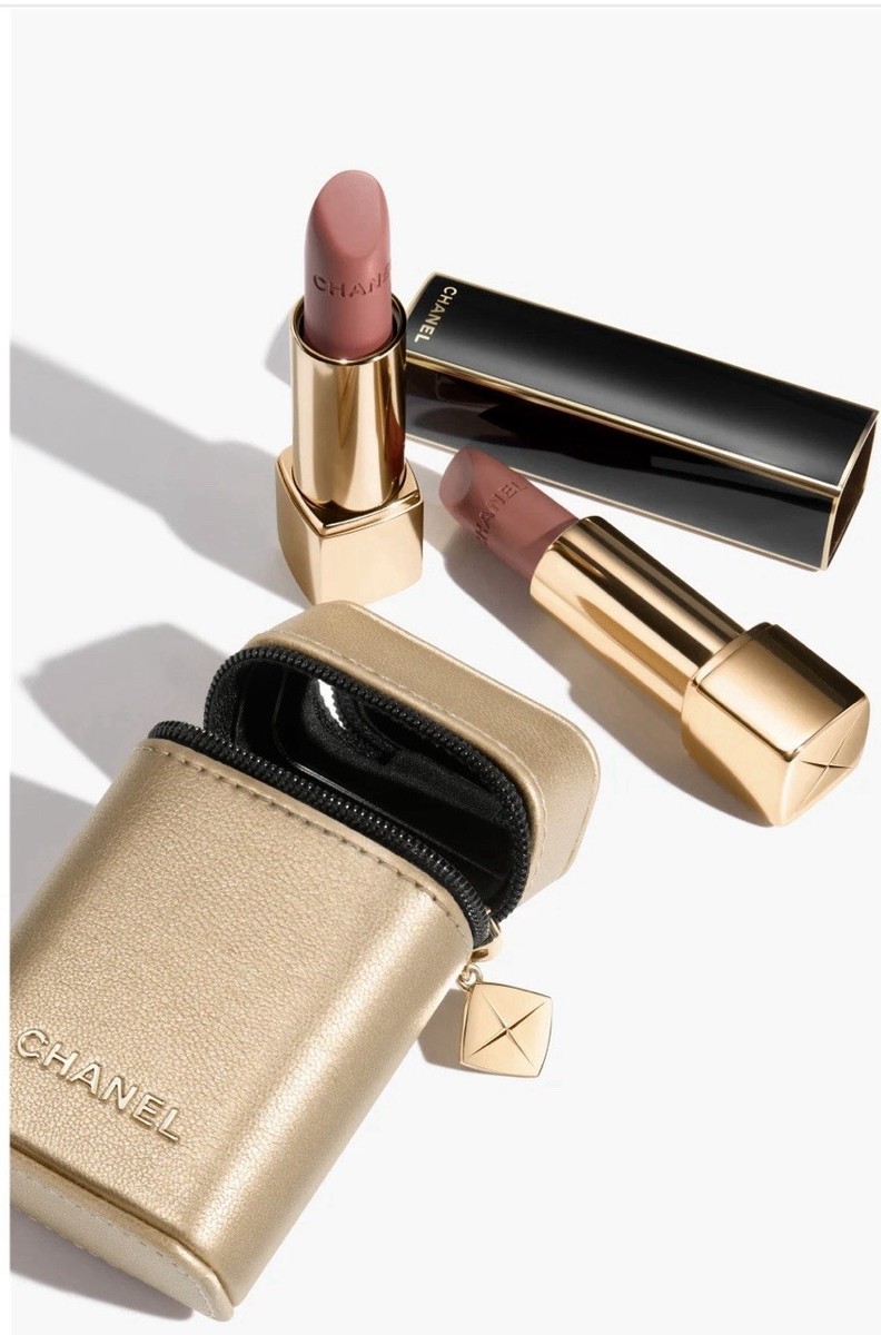 CHANEL Rouge Allure Velvet Rendezvous Set 478 479 w/ Gold Pouch
