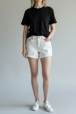 Old Navy White Denim Distressed Frayed Hem Shorts Size 6 Casual Summer Wear