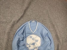 Heaven Can Wait Design Skull Logo Light Blue V Chek Oversized sweater LGB Y2K