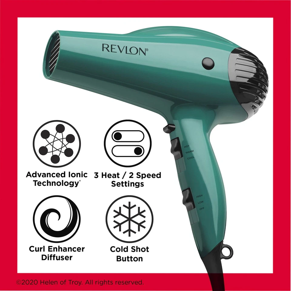Secador de Cabelo Revlon Volume Booster | 1875W para Elevação Volumosa e Corpo, (Verde) - Imagem 4 de 4