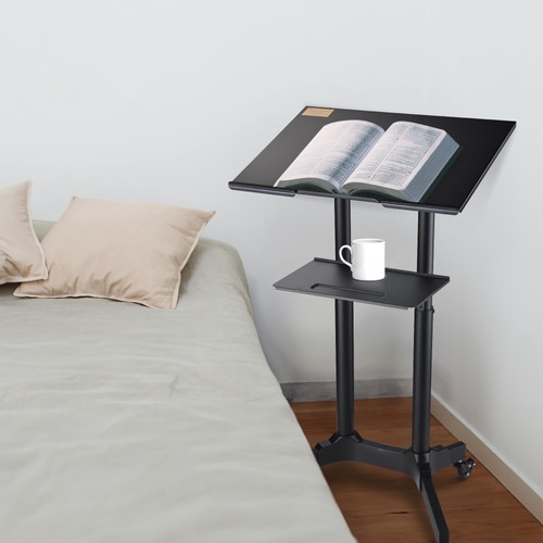 AplusChoice Portable Rolling Podium with 360° Wheels Laptop Presentation Lectern - Picture 10 of 10
