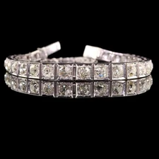 Silver Cubic Zirconia Tennis Bracelet Size 7
