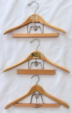 Lot/3 - Vintage THE SETWELL Maple Wood Men's Contour Combination Hanger 18" USA