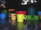 tom & jerry RING COFFEE MUG lemongrass FIESTA WARE 10 OZ