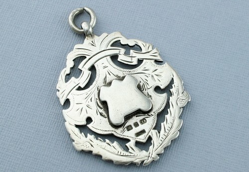 Antique Sterling Silver Albert Watch Fob Medal - Birmingham 1899 - Picture 4 of 6