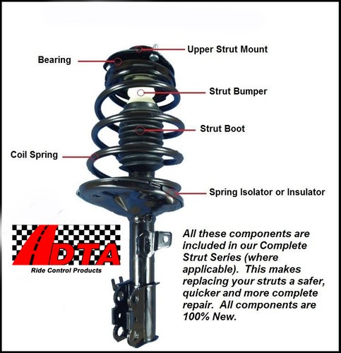 2 DTA Front Complete Quick Struts with Spring Fit Nissan Sentra 1.8L 2014 - 2019 - Picture 3 of 4