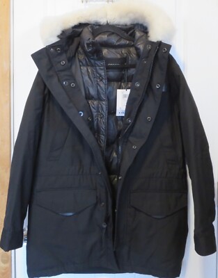 Coach 3-in-1 Shearling Parka (S) Down Puffer Jacket Black