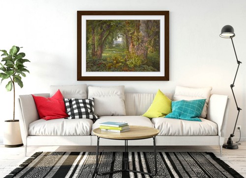 WILLIAM TROST RICHARDS, IN THE WOODS -FRAMED WALL ART POSTER PAPER PRINT - Picture 5 of 11