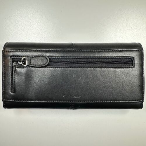 Echtleder Damen Tri-Fold Geldbörse Druckknopfverschluss Clutch Elegant *2 Größen* - Bild 23 von 48