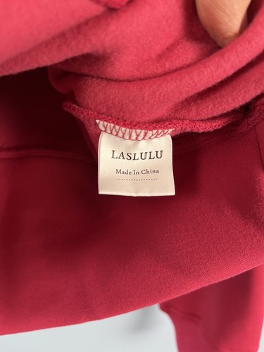 LASLULU Women Medium Hooded Fleece Lined Hot Pink 1/2 Zip Sweatshirt Cropped - Bild 10 von 15