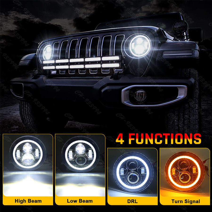 7" LED Headlights+4" Fog Lights+Turn Lamp Combo 07-18 For Jeep Wrangler ...