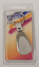 Ford Racing Teardrop Keychain Keyring Key Holder Metal Silver Tone NOS