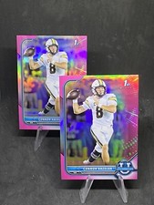 Connor Bazelak 2 RC Lot 2022 Bowman University Pink Chrome 1st Rookie Card #84