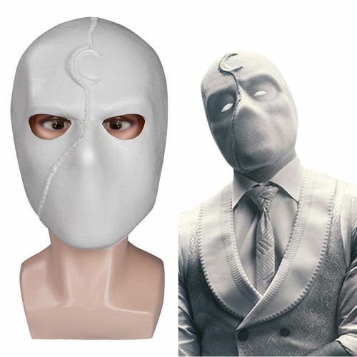 Moon Knight Marc Specto Mask Cosplay Latex Helmet Masquerad Halloween Party Prop - Picture 2 of 11