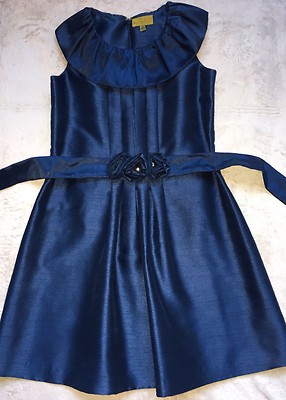 nicole miller navy blue dress Nicole Miller Ladies' Faux Wrap Dress Stretch Spring Casual V-Neck, Blue Medium
