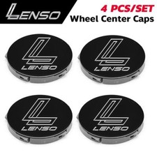 Genuine Lenso Center Cap Wheel Cover Logo L Black For Lenso Jager Set 4