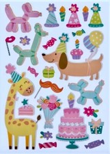 Happy Birthday Party Animal Fun Cardstock Stickers Planner Supply Papercraft