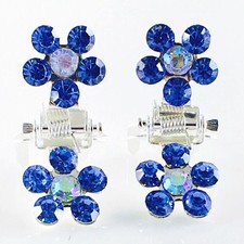 MINI Hair Claw Clip Rhinestone Crystal Hairpin Bridal Wedding Flower Blue 08