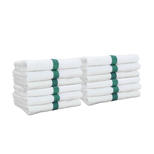 Toallas de mano de gimnasio 16x27 - paquetes de 12 toallas absorbentes de algodón a rayas entrenamiento spa - Imagen 10 de 108