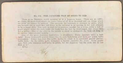 Z385 STEREOVIEW CARD, JAPANESE BED SCENE No. 604 | eBay