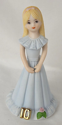 Enesco Growing Up Birthday Girls Age 10 Figurine 5.25'' Blonde 1981 Vintage
