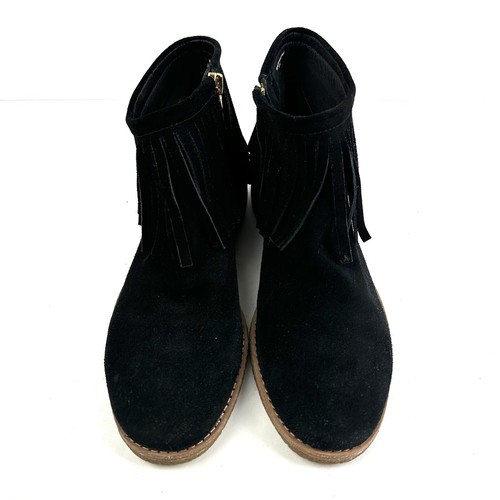 Botines Kate Spade Betsie 8 Too de gamuza con flecos negros para mujer con cremallera - Imagen 4 de 14