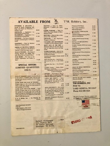 TSR The Strategic Review Magazine #5 Sturmgeshutz and Sorcery Bataille Nil 1975 - Photo 3/4