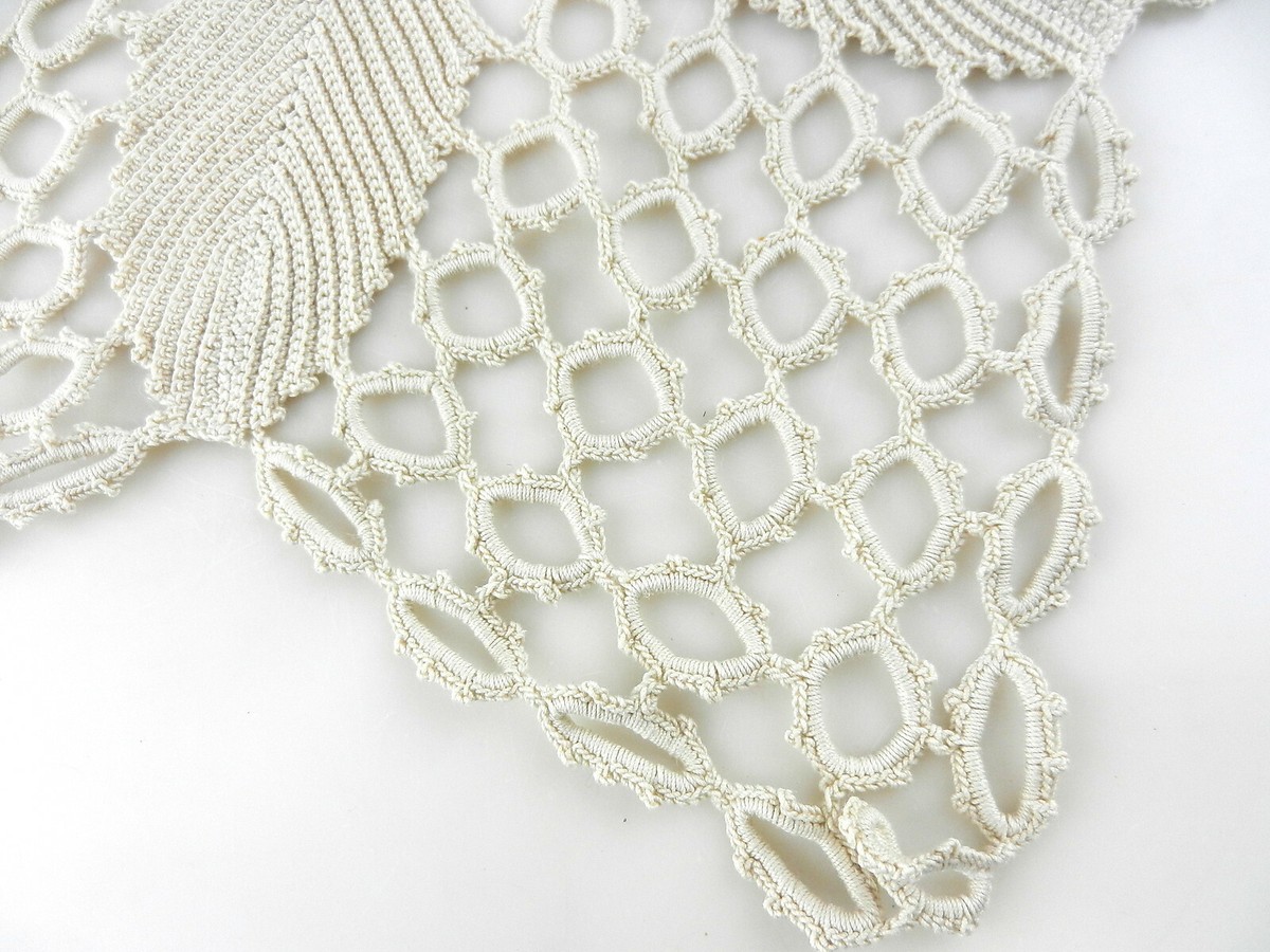 Vintage 6 Point Star Hand Crochet Doily 20.5