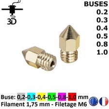 Nozzle 0.2, 0.3, 0.4, 0.5 M6 Nozzle 1.75mm Extruder MK8, MK9 3D Printer Anet