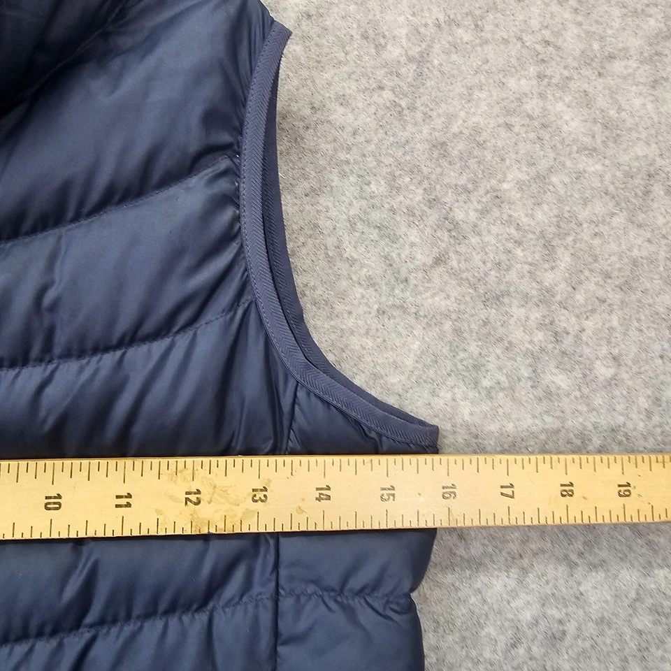 Chaleco acolchado UNIQLO para niños 7 8 azul marino ultra ligero al aire libre cremallera completa Normcore Foto 4 de 4