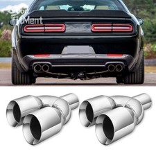 2X 2.5" Inlet 3.5" Outlet 9.5" Length Dual Exhaust Pipe Tip For Dodge Challenger