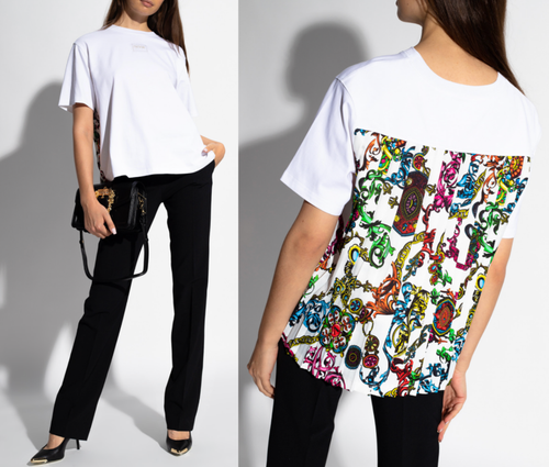Versace Jeans Couture Patterned Baroque Top Blouse Shirt Oversized T-shirt M - Picture 3 of 16