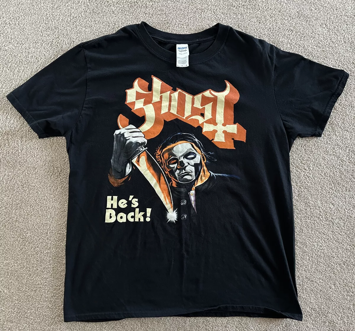 GHOST B.C. Band BC Papa He’s Back Halloween Rare SHIRT Official T-Shirt  Large