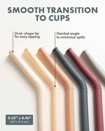Reusable Silicone Straws - Bendy Drinking Straw with Cleaning Brush - Collaps... - 第 3/6 張圖片