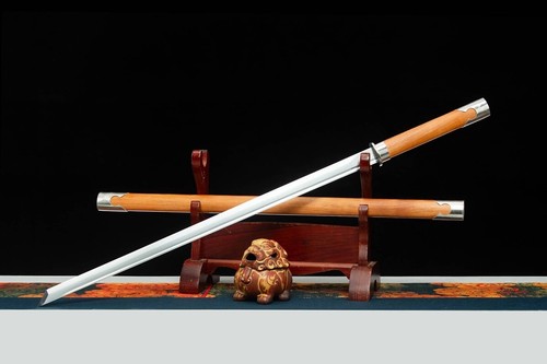 Battle Chinese Kung Fu Sword Tang Dao 1095 Carbon Steel Blade Sharpen Edge Saber - Picture 4 of 13