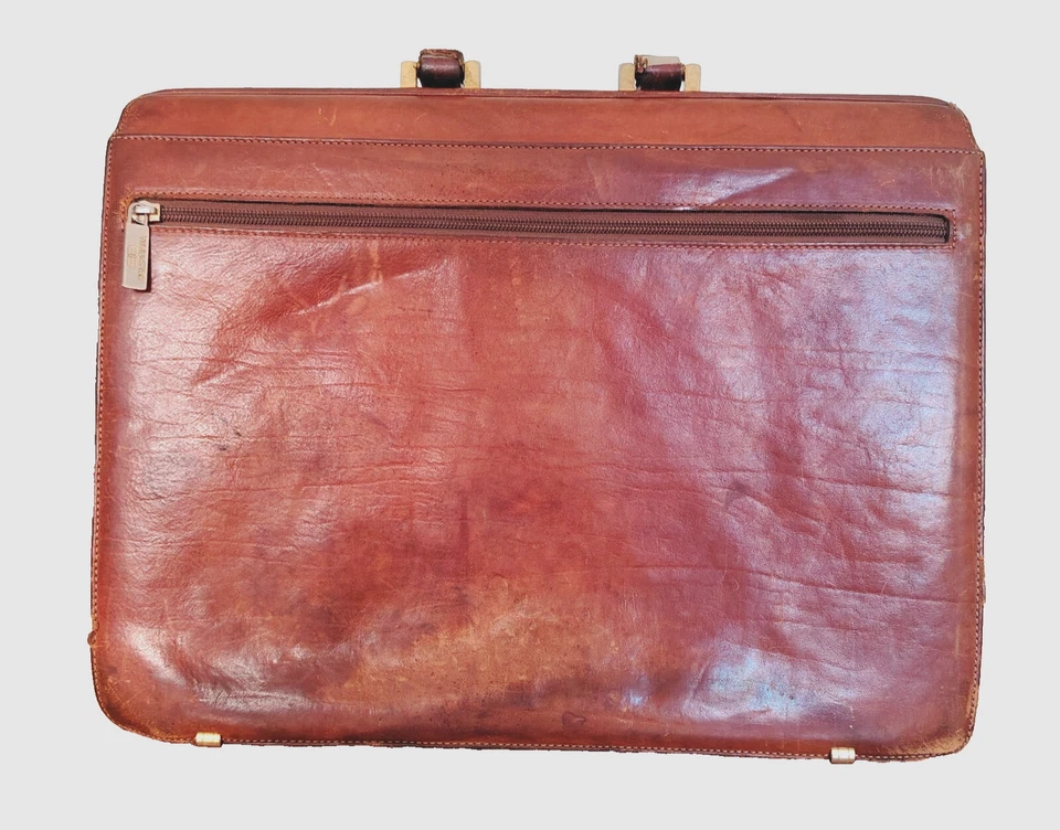 Rare Balenciaga Paris Briefcase Business Bag Brown Caramel Leather Vintage - Image 2 of 4